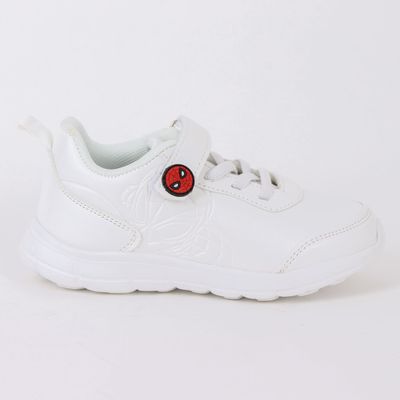 Zapatilla Escolar Niño Velcro Spiderman Blanco Marvel