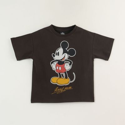 Polera Manga Corta Niño Gris Personaje Mickey Disney
