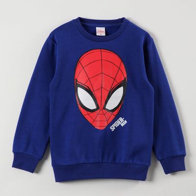 Poleron Niño Spiderman Mask Azul Marvel