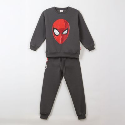 Conjunto Buzo Niño Spiderman Face Gris Marvel