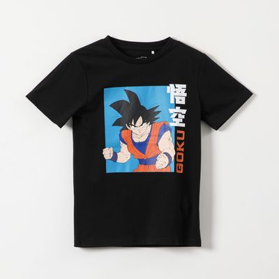 Polera Manga Corta Niño Goku Negro Dragon Ball