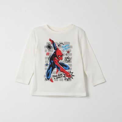 Polera Manga Larga Niño Spiderman The One Blanco Marvel