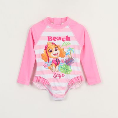 Traje de baño Niña Rosado Rayas Estampado Paw Patrol