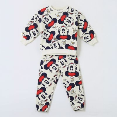 Conjunto Buzo Niña Full Print Minnie Mouse Blanco Disney