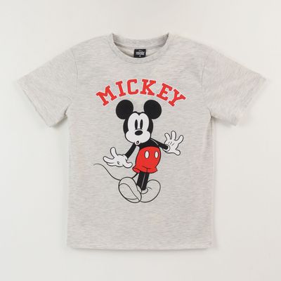 Polera Manga Corta Niño Gris Mickey Mouse Surprise Disney