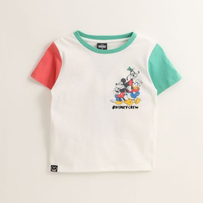 Polera Manga Corta Niño Mickey #Disneycrew Blanco Disney