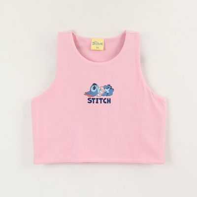 Polera Sin Manga Niña Rosa Peto Lilo & Stitch Disney