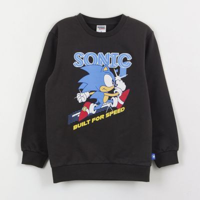Polerón Cerrado Niño Gris Personaje Sonic