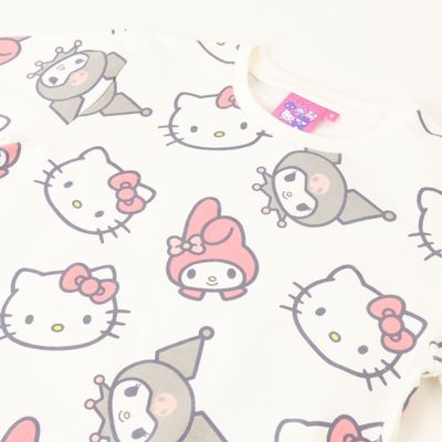 Imagen 2 del producto Poleron Cerrado Niña Blanco Kuromi My Melody Y Hello Kitty