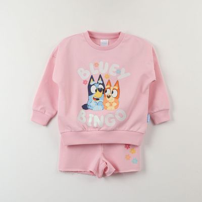 Conjunto Comfy Niña Rosado Bingo Y Bluey