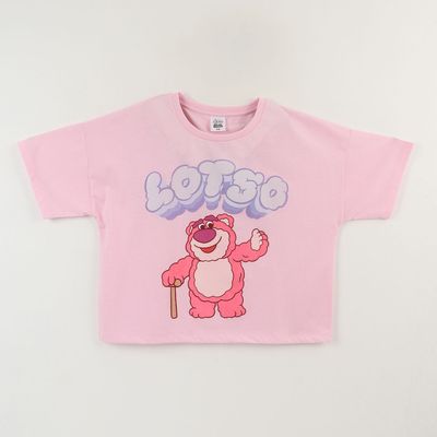 Polera Manga Corta Niña Rosado Lotso Toy Story Disney