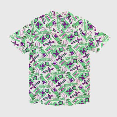 Imagen 2 del producto Guayabera Niño Verde Full Print Survival Minecraft