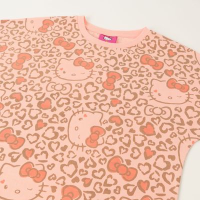 Imagen 2 del producto Polera Manga Corta Niña Animal Print Naranjo Hello Kitty