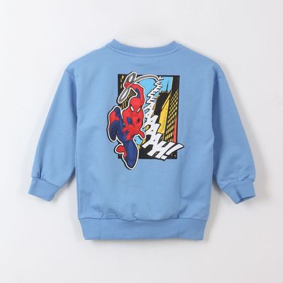 Imagen 2 del producto Poleron Cerrado Niño Azul Back Print Spiderman Marvel