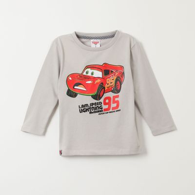 Polera Manga Larga Niño Cars Piston Cup Beige Disney