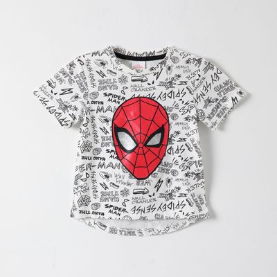 Polera Manga Corta Niño Spiderman Gris Marvel