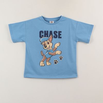 Polera Manga Corta Niño Azul Chase Jump Paw Patrol
