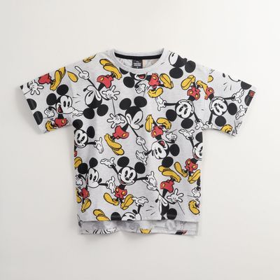 Polera Manga Corta Niño Mickey Movement Gris Disney