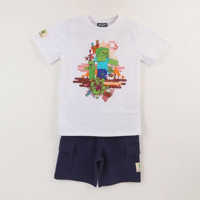 Conjunto Niño Blanco Zombies Minecraft