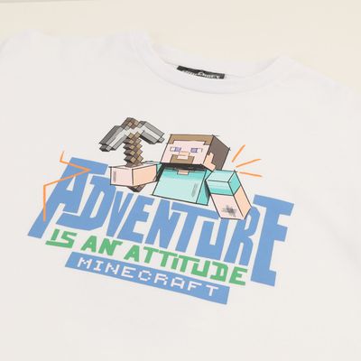 Imagen 2 del producto Polera Manga Corta Niño Adventure Blanco Minecraft
