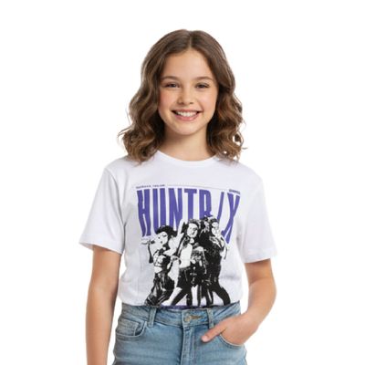 Polera Manga Corta Niña World Tour Blanco Kpop Demon Hunters