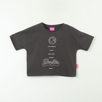 Imagen 1 del producto Polera Manga Corta Niña Texto Gris Barbie