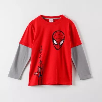Polera Manga Larga Niño Spiderman Spider Gesto Rojo Marvel