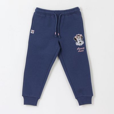 Pantalón de Buzo Niña Logo Minnie Azul Marino Disney