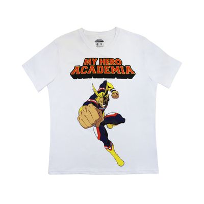 Polera Manga Corta Hombre Blanco My Hero Academia