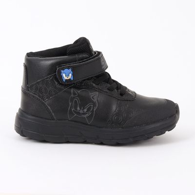 Zapatilla Escolar Niño Caña Alta Negro Sonic
