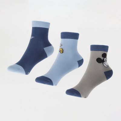 Tripack Calcetines Niño Azul Carita Mickey Disney