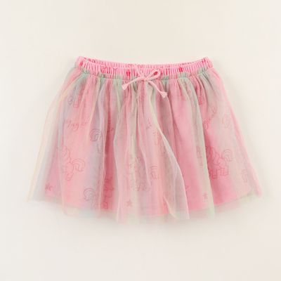 Falda Niña Rosado Tull Unicornio