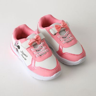 Imagen 2 del producto Zapatilla Luces Niña Velcro Moño Minnie Rosado Disney