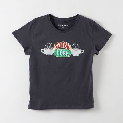 Polera Manga Corta Mujer Central Perk Negro Friends