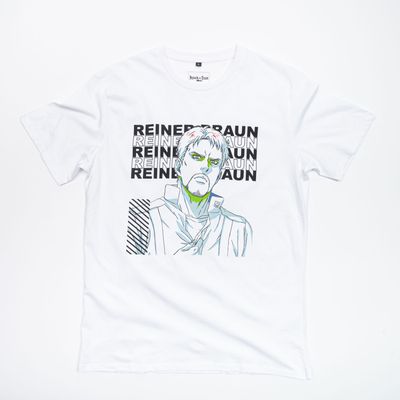 Polera Hombre Attack On Titan Reiner Blanco