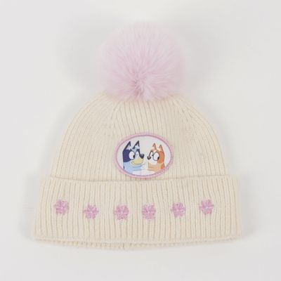 Gorro con Pompón Niña Flores Rosado Bingo & Bluey