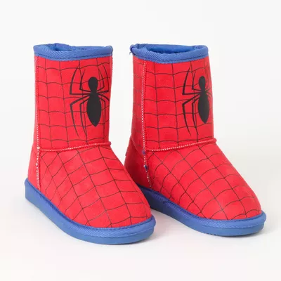 Bota Chiporro Niño Spiderman Peludo Rojo Marvel