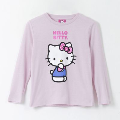 Polera Manga Larga Niña Personaje Blanco Hello Kitty