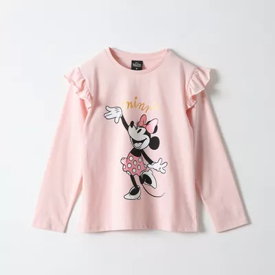 Polera Manga Larga Niña Minnie Cozy Rosado Disney