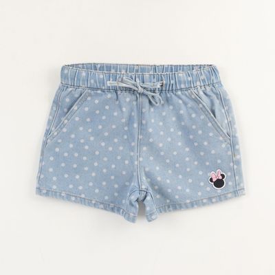 Short Niña Azul Denim Puntos Minnie Disney