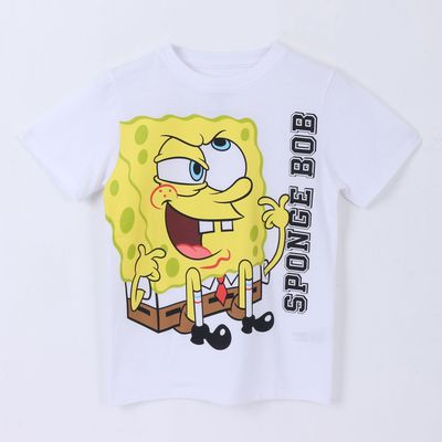Imagen 1 del producto Polera Manga Corta Niño Blanco Personaje Bob Esponja