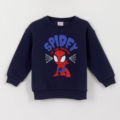 Polerón Cerado Niño Spidey To The Rescue Azul Marvel