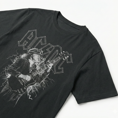 Imagen 2 del producto Polera Manga Corta Hombre Guitarra Gris ACDC