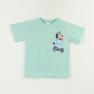 Polera Manga Corta Niño Verde Comiendo Bluey