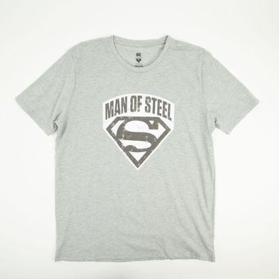 Polera Hombre Superman Man of Steel Gris DC Comics