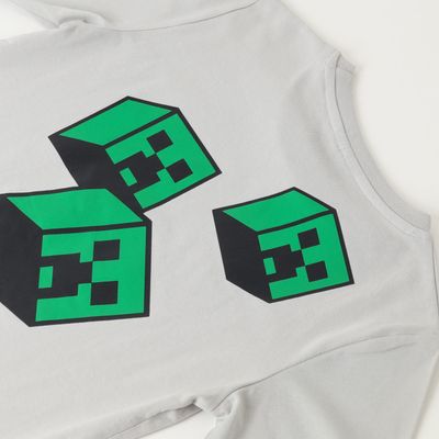 Imagen 2 del producto Polera Manga Larga Niño Creepers Back Gris Minecraft