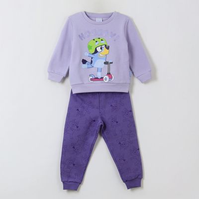 Conjunto Buzo Niña Hooray Scooter Morado Bluey
