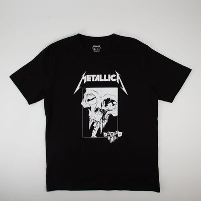 Polera Hombre Metallica Calavera Negro
