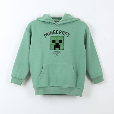 Imagen 1 del producto Polerón Niño Hoodie Crafting Since Alpha Verde Minecraft