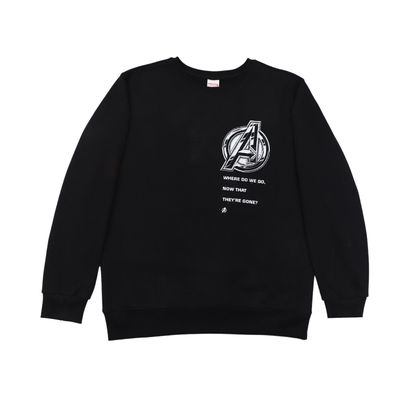 Poleron Hombre Avengers Logo Negro Marvel